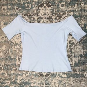 Light Blue Off Shoulder Top